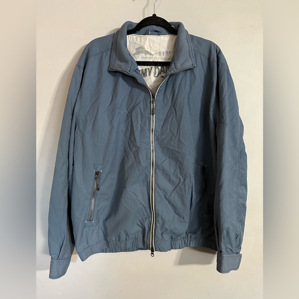 Tommy Bahama Blue Lightweight Double Zip Jacket Size Large